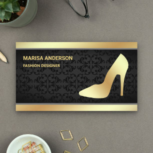 Tarjeta De Visita Stilettos de tacones altos de Relieve metalizado d