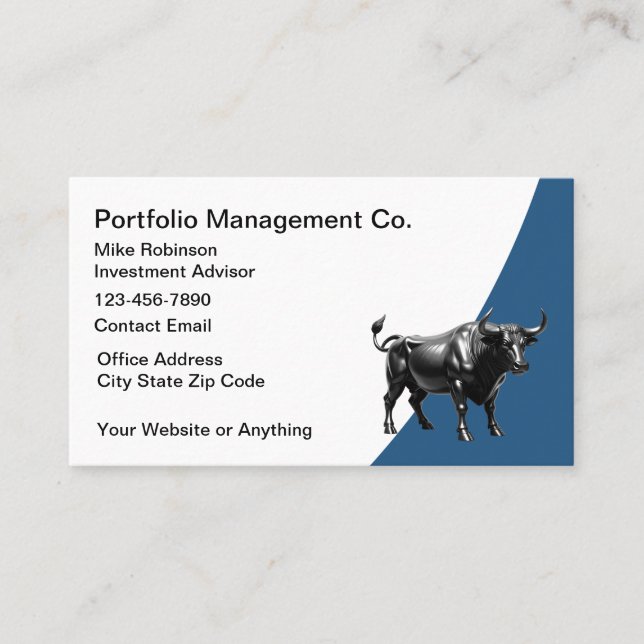 Tarjeta De Visita Stock Broker Investment Advisor Business Cards (Anverso)