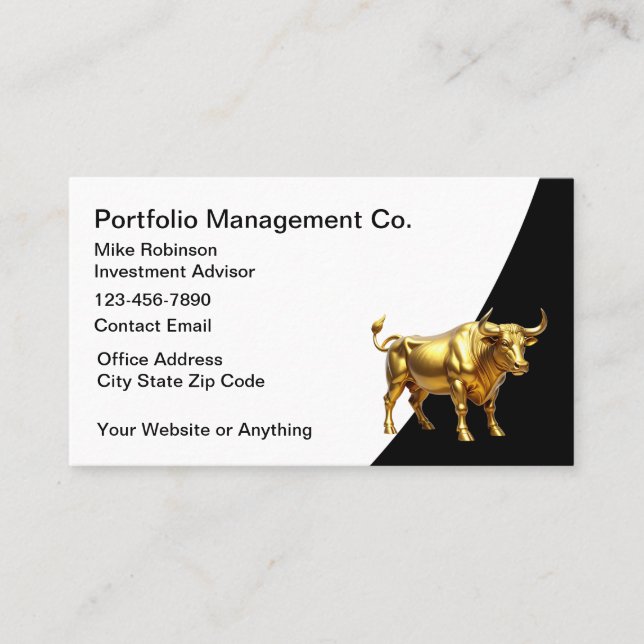 Tarjeta De Visita Stock Broker Investment Advisor Business Cards (Anverso)