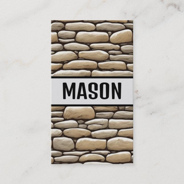 Tarjeta De Visita Stone Mason Modern (Anverso)