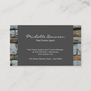 Tarjeta De Visita Stone Trim Agente Inmobiliario