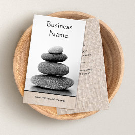 Tarjeta De Visita Stones apilados Wellness holístico y artes curativ