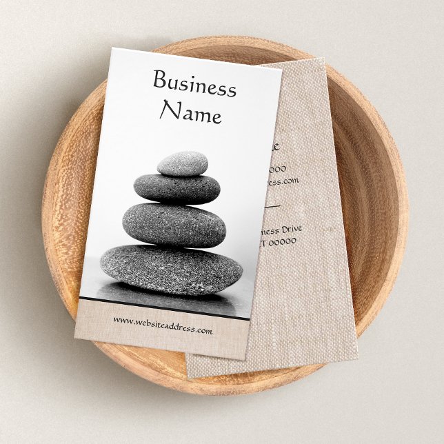 Tarjeta De Visita Stones apilados Wellness holístico y artes curativ (Subido por el creador)