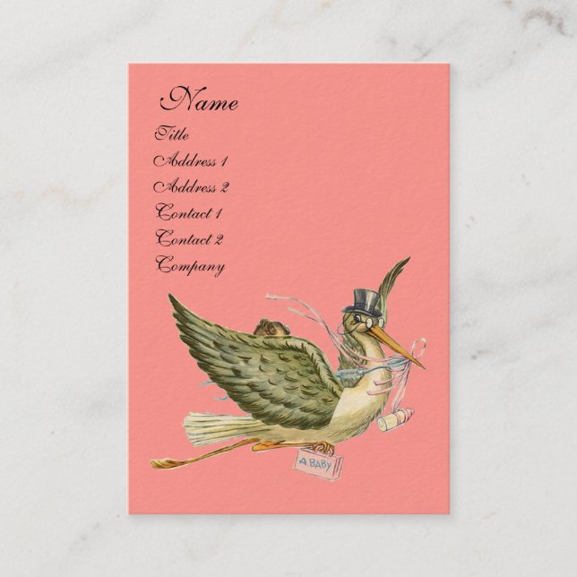 TARJETA DE VISITA STORK BABY SHOWER (Anverso)
