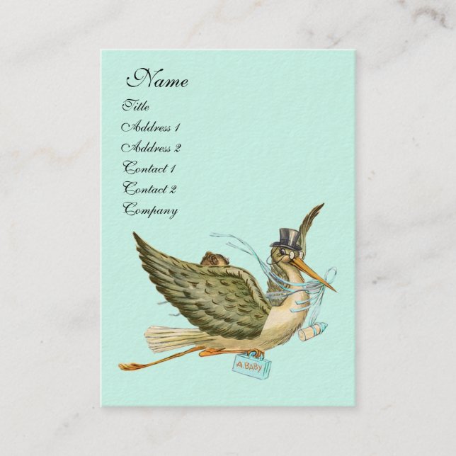 TARJETA DE VISITA STORK BABY SHOWER (Anverso)