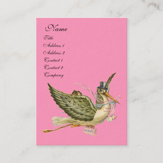 TARJETA DE VISITA STORK BABY SHOWER (Anverso)