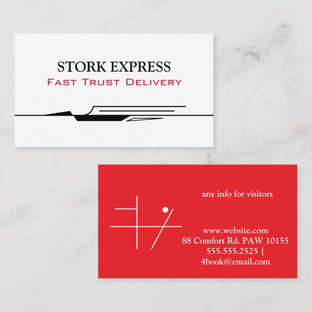 Tarjeta De Visita Stork Speed Liner Business Card (Anverso / Reverso)