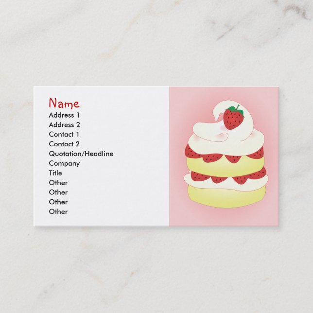 Tarjeta De Visita Strawberry Shortcake (Anverso)