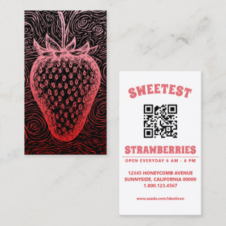 Tarjeta De Visita strawberry swirl with qr code