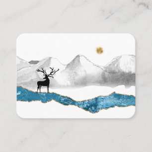 Tarjeta De Visita *~* Stream Sun Stage Buck Antler Deer Mountain