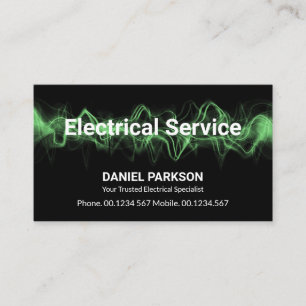 Tarjeta De Visita Streaming de electricidad verde luminosa, electric