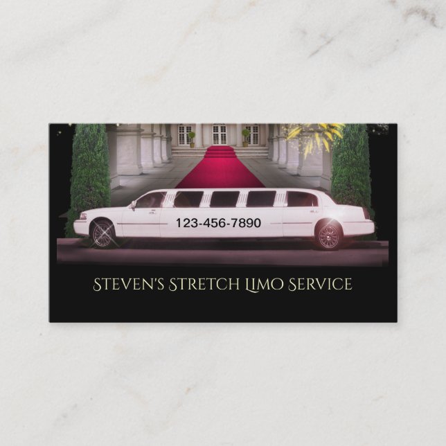 Tarjeta De Visita Stretch Limo (Anverso)