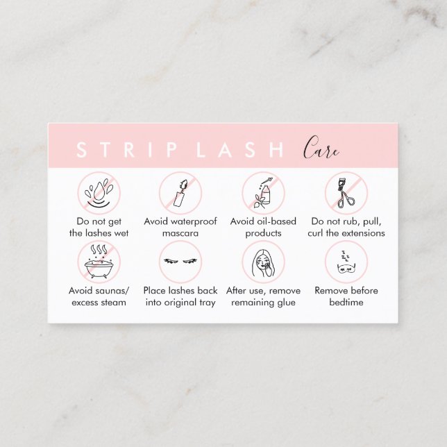 Tarjeta De Visita Strip Lash Aftercare (Reverso)