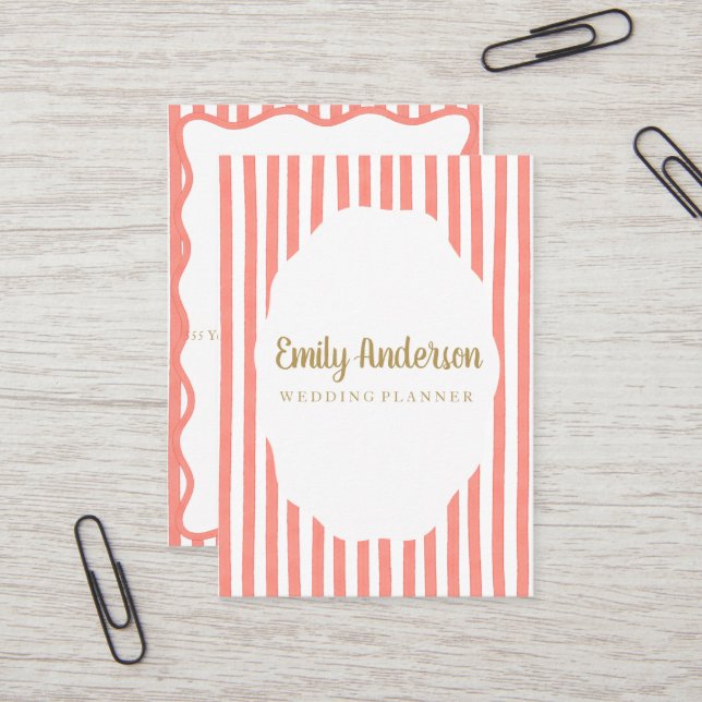Tarjeta De Visita striped whimsical business card (Anverso/Reverso In Situ)