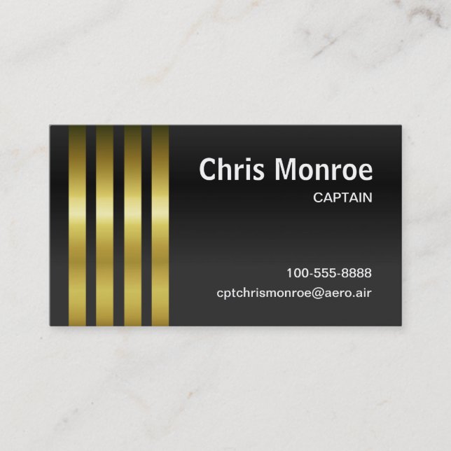 Tarjeta De Visita Stripes de capitán (Anverso)