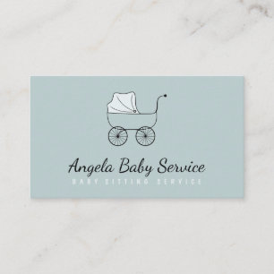 Tarjeta De Visita Stroller Baby sitter Daycare Nursery Verde azulado