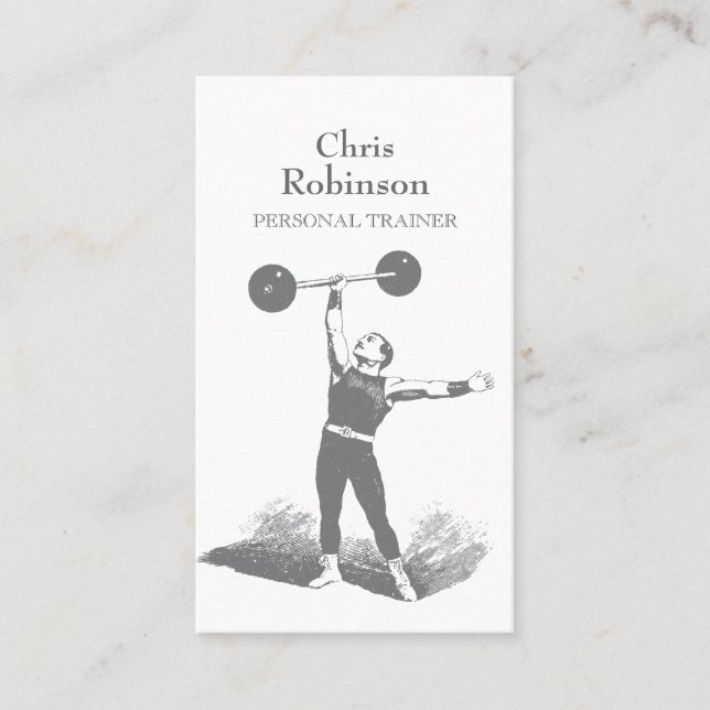 Tarjeta de visita Strongman para formador personal (Anverso)