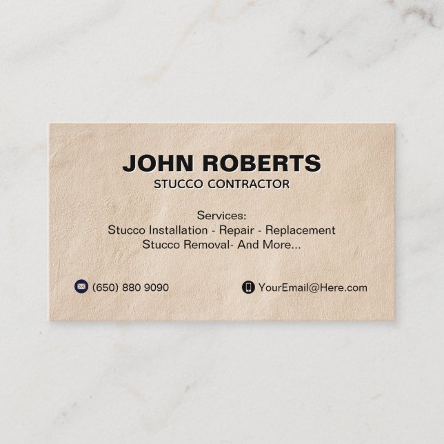 Tarjeta De Visita Stucco Business Card Construction Wall QR Code (Anverso)