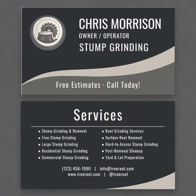Tarjeta De Visita Stump Grinding (Subido por el creador)