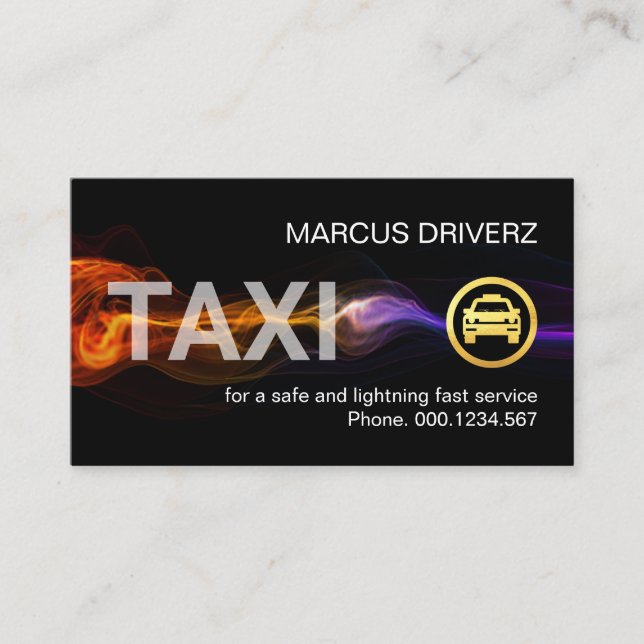 Tarjeta De Visita Stunning Fast Lightning Taxi Service (Anverso)