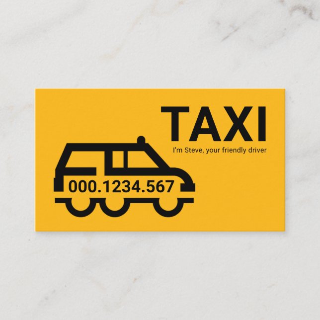 Tarjeta De Visita Stunning Yellow Taxi Car Station Wagon (Anverso)