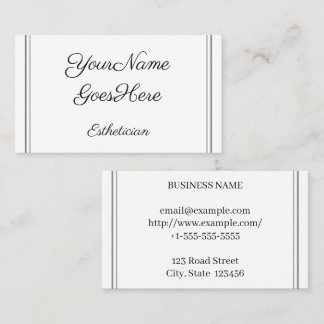 Tarjeta De Visita Stylish & Chic Esthetician Business Card