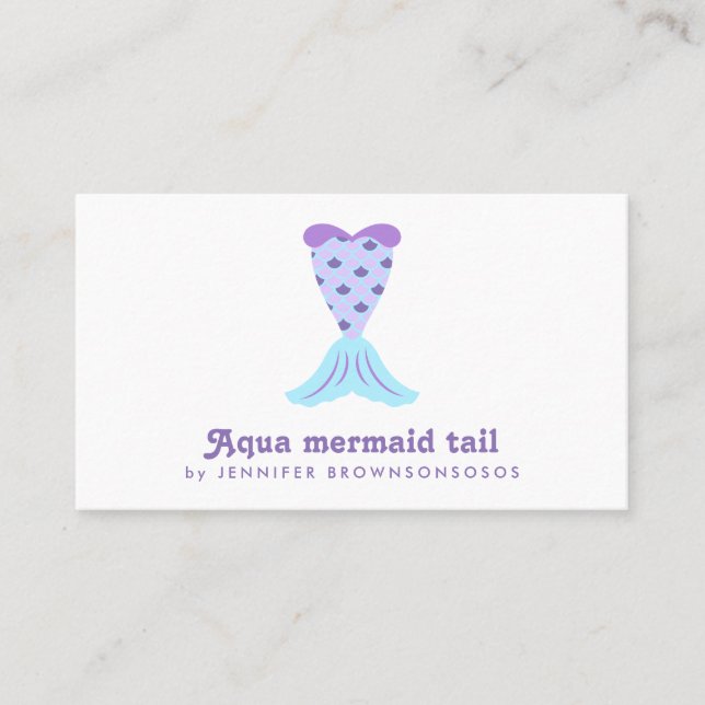 Tarjeta De Visita Stylish Mermaid Feminine Coastal Tail (Anverso)