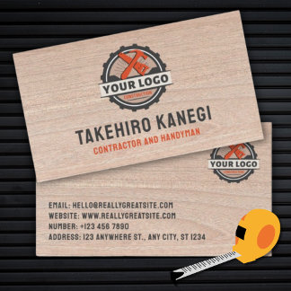 Tarjeta De Visita Stylish Modern Wood Construction Handyman Carpente