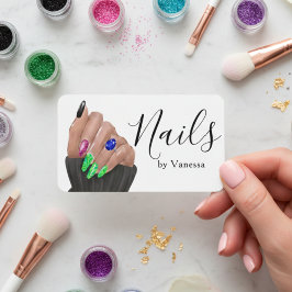 Tarjeta De Visita Stylish Nail Artist Nail Technician Branding