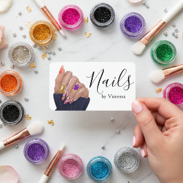Tarjeta De Visita Stylish Nail Artist Nail Technician Branding Chic