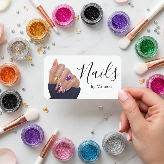Tarjeta De Visita Stylish Nail Artist Nail Technician Branding Chic (Subido por el creador)