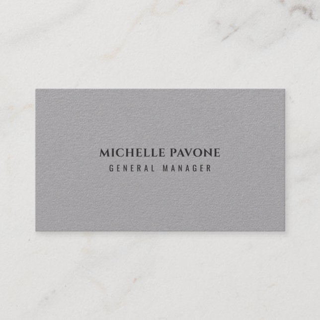 Tarjeta De Visita Stylish Premium Grey Simple Plain Professional (Anverso)