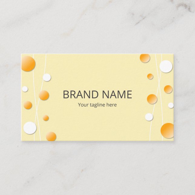 Tarjeta De Visita Stylish Simple Orange Yellow Dot Pattern Frame (Anverso)
