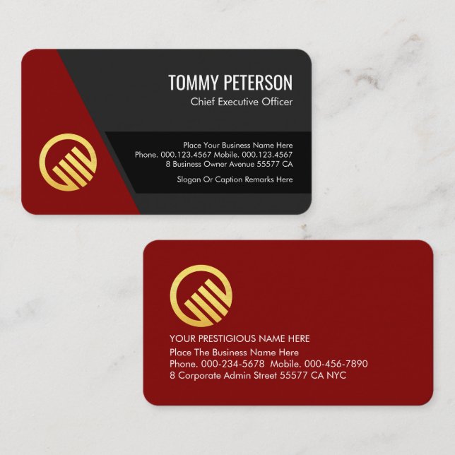 Tarjeta De Visita Stylish Trapezium Layers Business Owner (Anverso / Reverso)