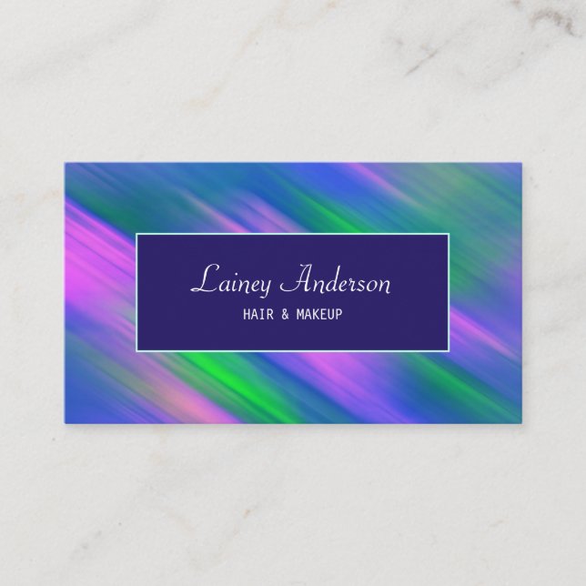 Tarjeta De Visita Stylish Trendy groovy neon green blue purple (Anverso)