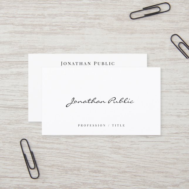 Tarjeta De Visita Stylish Trendy Modern Minimalist Template Script (Anverso/Reverso In Situ)