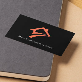 Tarjeta De Visita Stylish Unique Black Real Estate Agent