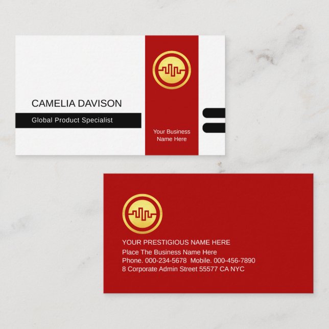 Tarjeta De Visita Stylist Template Office Manager Template (Anverso / Reverso)