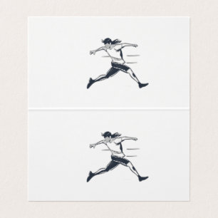 Tarjeta De Visita Stylized Silhouette of a Person Running Fast