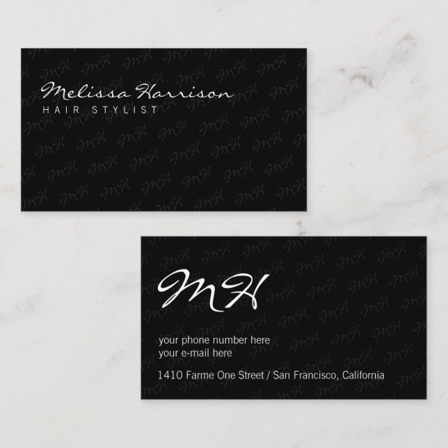 Tarjeta De Visita su atractivo y original gris profesional (Anverso / Reverso)