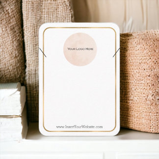 Tarjeta De Visita Su collar de logotipo muestra oro vertical grande