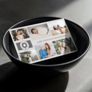 Tarjeta De Visita Su fotógrafo profesional de Collage de fotos con 