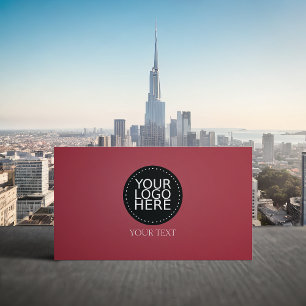 Tarjeta De Visita Su logotipo aquí rojo oscuro