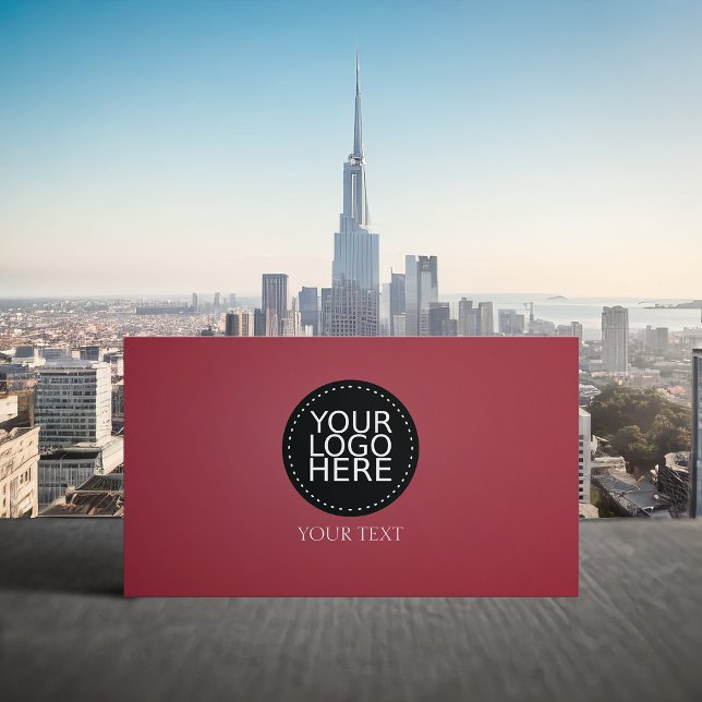 Tarjeta De Visita Su logotipo aquí rojo oscuro (Subido por el creador)