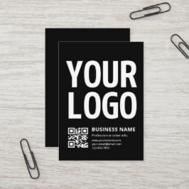 Tarjeta De Visita Su logotipo con código QR editable y texto