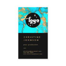 su logotipo de piedra turquesa en negro