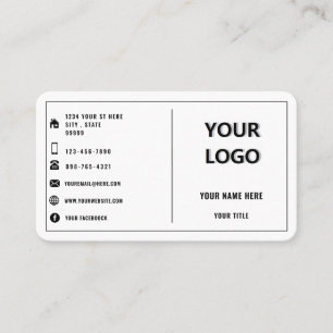 Tarjeta De Visita Su logotipo Elegante Diseño Promocional Personaliz
