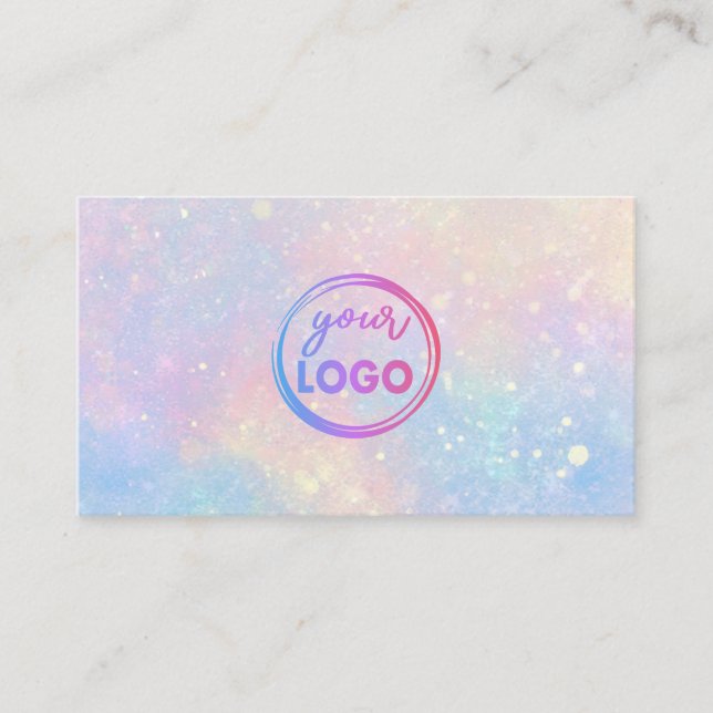 Tarjeta De Visita su logotipo en acuarela pastel (Anverso)
