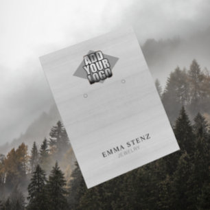 Tarjeta De Visita Su logotipo en la pantalla de joyería de madera bl