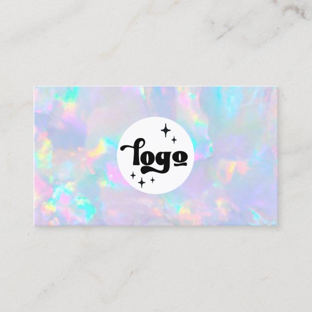 Tarjeta De Visita su logotipo en pastel opal (Anverso)